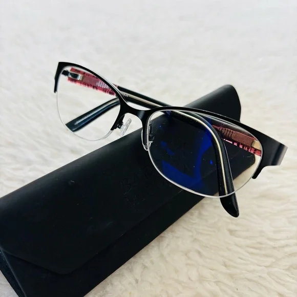 Badgley Mischka Halfrim Eyeglasses Frame Only W/ Case - Picture 1 of 11